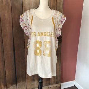 WE THE FREE embellished arms knit top